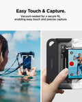 ACS09306 - AquaShield Waterproof Phone Pouch | A602 in Black showing the easy touch and care. Vacuum-sealed for a secure fit, enabling easy to touch and precise capture