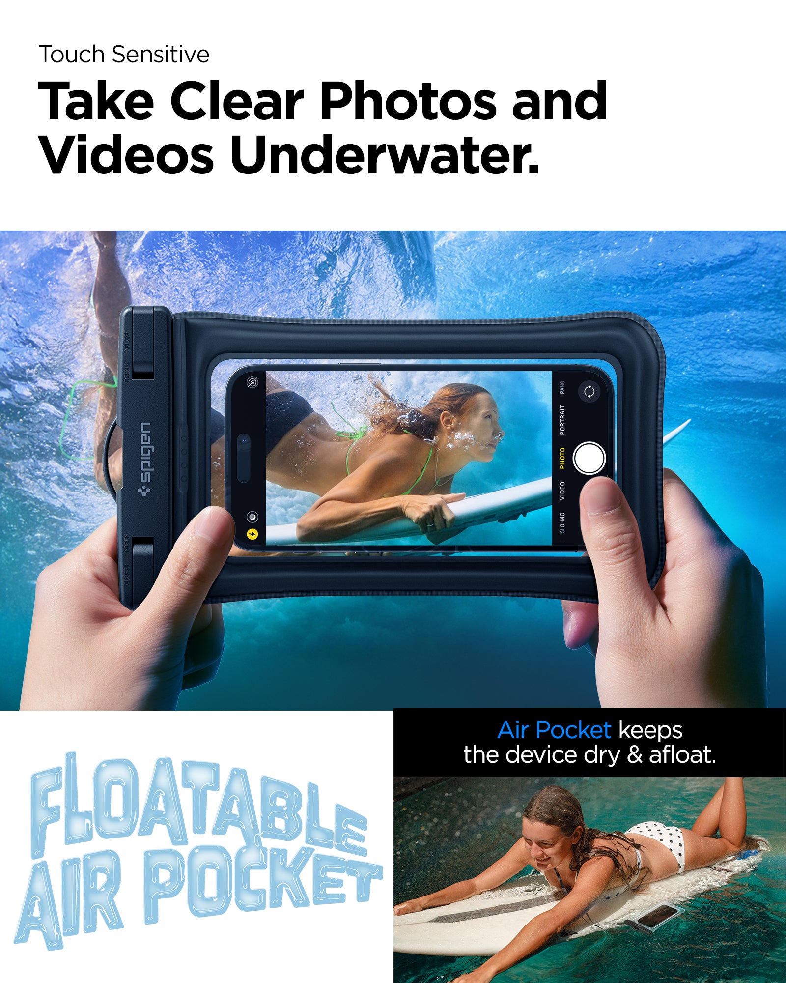 Spigen Aqua Shield A610 Waterproof Case Floating on water Spigen Aqua Shield A610 Waterproof Case Floating on water