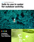 AMP06027 - AquaShield Waterproof Bag A630 in Cactus Green showing the ipx6 certified waterproof, safe to use in water for outdoor activity, 2L translucent material and 20L opaque material, available in 5 colors