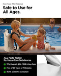 AMP06026 - AquaShield Waterproof Bag A630 in Snow White showing the non-toxic TPU material, safe to use for all ages, all parts tested for hazardous substance bpa free, free of 34 types of phthalates and RoHS and CP65 compliant