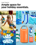AMP06025 - AquaShield Waterproof Bag A630 in Sunset Orange showing the large capacity, ample space for your holiday essentials