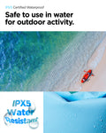 AMP07229 - AquaShield Waterproof Bag A631 in Sea Blue showing the IPX5 certified waterproof, safe to use in water for outdoor activity