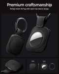 ACS09750 - AirTag Holder Keychain | AT200 in Black showing the premium craftsmanship. Simply insert AirTag with open-top sleeve design.