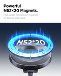 ACP11658 - Spigen Magnetic Car Mount (Mag Fit) MFT 36-1 showing the N52 neodymium magnet array highlighted in blue on the magnetic ring head