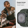 ACS00547 - Apple Watch Series (Apple Watch (41mm)) Case Rugged Armor Pro in military green rugged design stylized with rough edges.