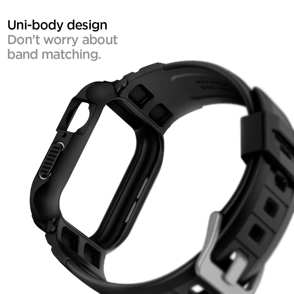 062CS25324 - Apple Watch Series (Apple Watch (45mm)) Case Rugged Armor Pro in black uni-body design. Don't worry about band matching.