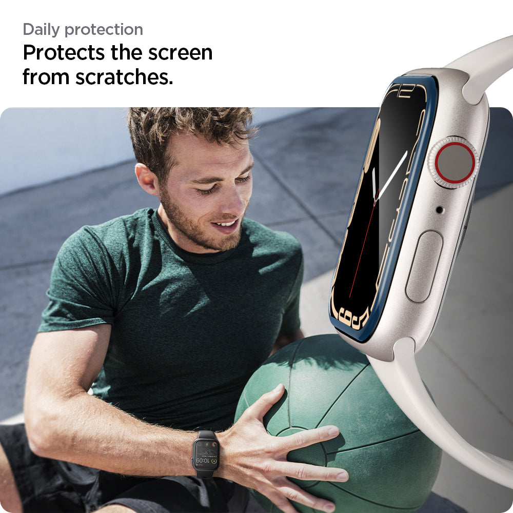 AFL04052 - Apple Watch Series (41mm) Screen Protector ProFlex EZ Fit showing the daily protection. Protects the screen from scratches