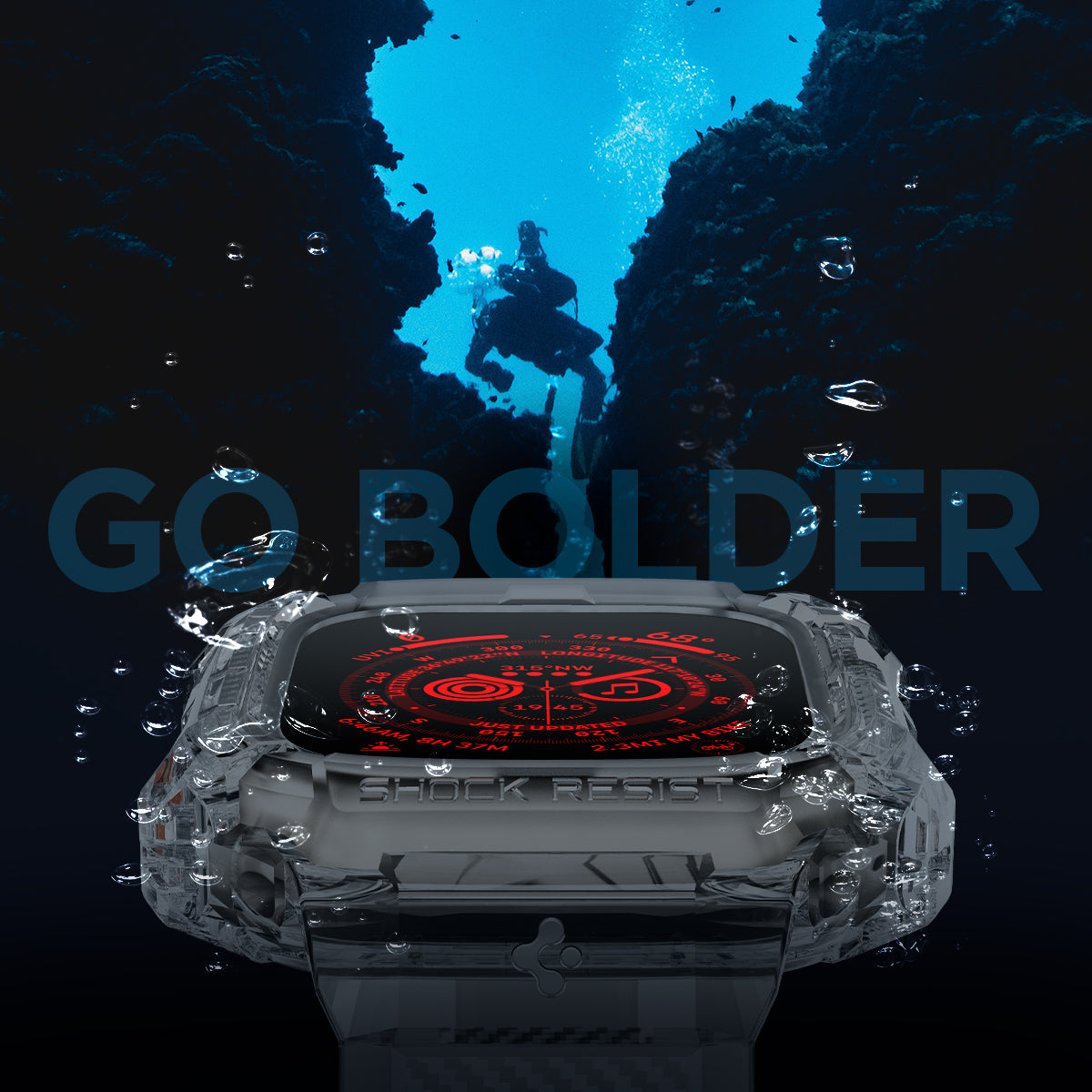 ACS06028 - Apple Watch Series (Apple Watch (49mm)) in space crystal  go bolder. Shows the depths of the sea.