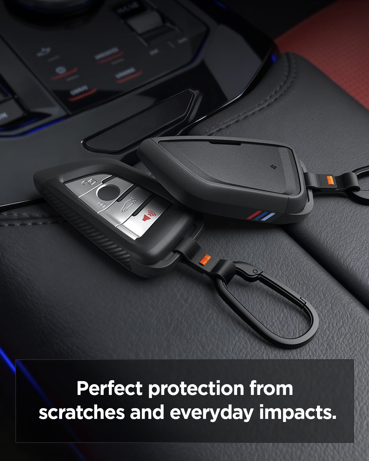 ACS10425 - BMW Key Fob Cover | BK100 in Matte Black showing the perfect protection from scratches and everyday impacts. 