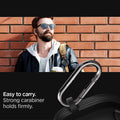 ACS05591 - Bose Earbuds Quiet Comfort 2 Case Rugged Armor in black showing easy to carry strong carabiner holds firmly