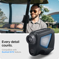 ACS04228 - Bushnell Pro XE Rangefinder AirTag Case in black showing the compatibility with Bushnell BITE feature