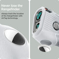 ACS06151 - Bushnell Pro X3 Rangefinder Case Silicone Fit AirTag in light gray showing the tracking location of the Rangefinder with AirTag technology