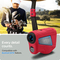 ACS07052 - Bushnell Tour V6 Rangefinder Case Silicone Fit AirTag in red showing the compatibility with Bushnell BITE feature