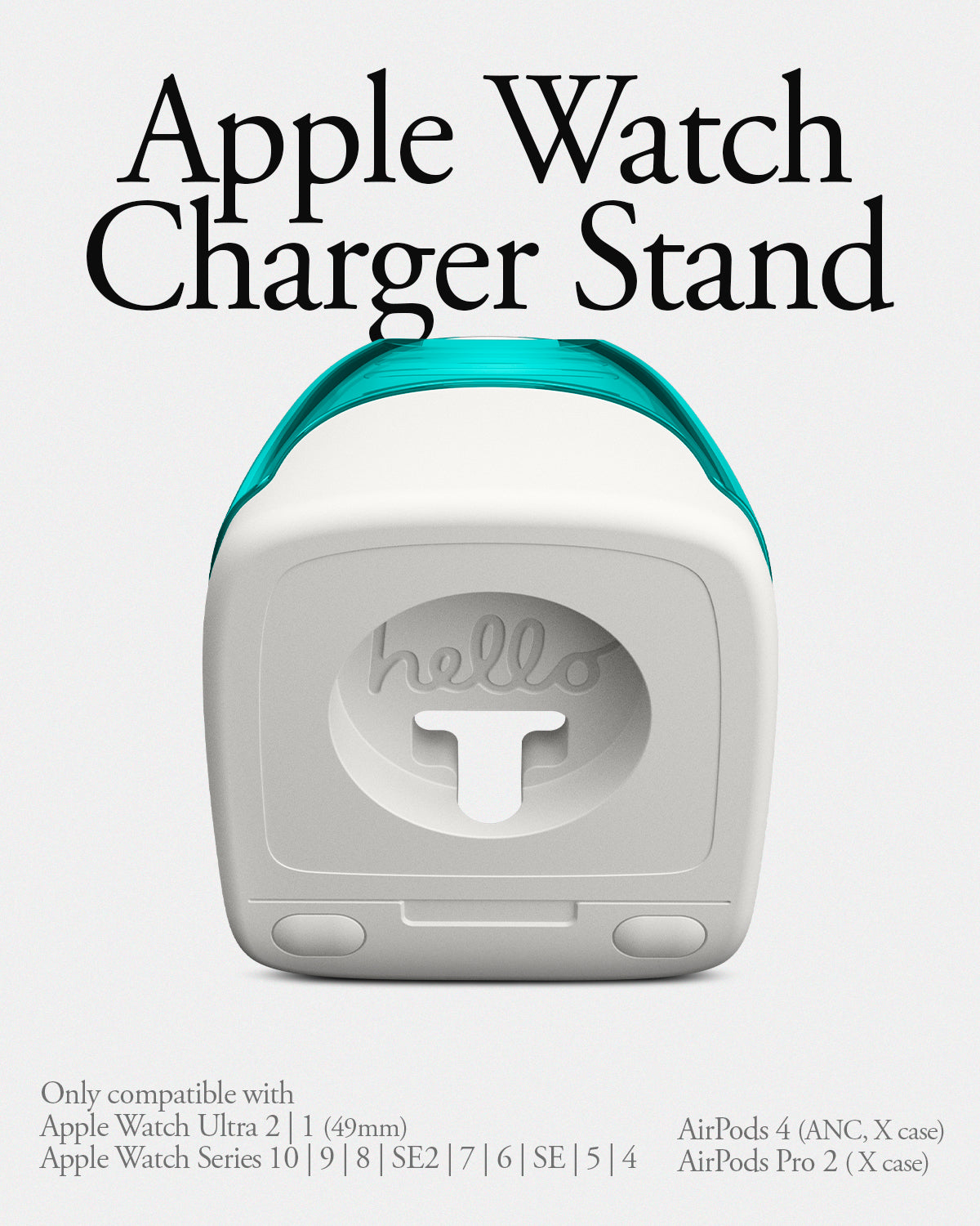 AMP09339 - Apple Watch Classic C1 Charger Stand in bondi blue  apple watch charger stand. only compatible with apple watch ultra 2,1,0,9,8,7,6,5,4,se2,se