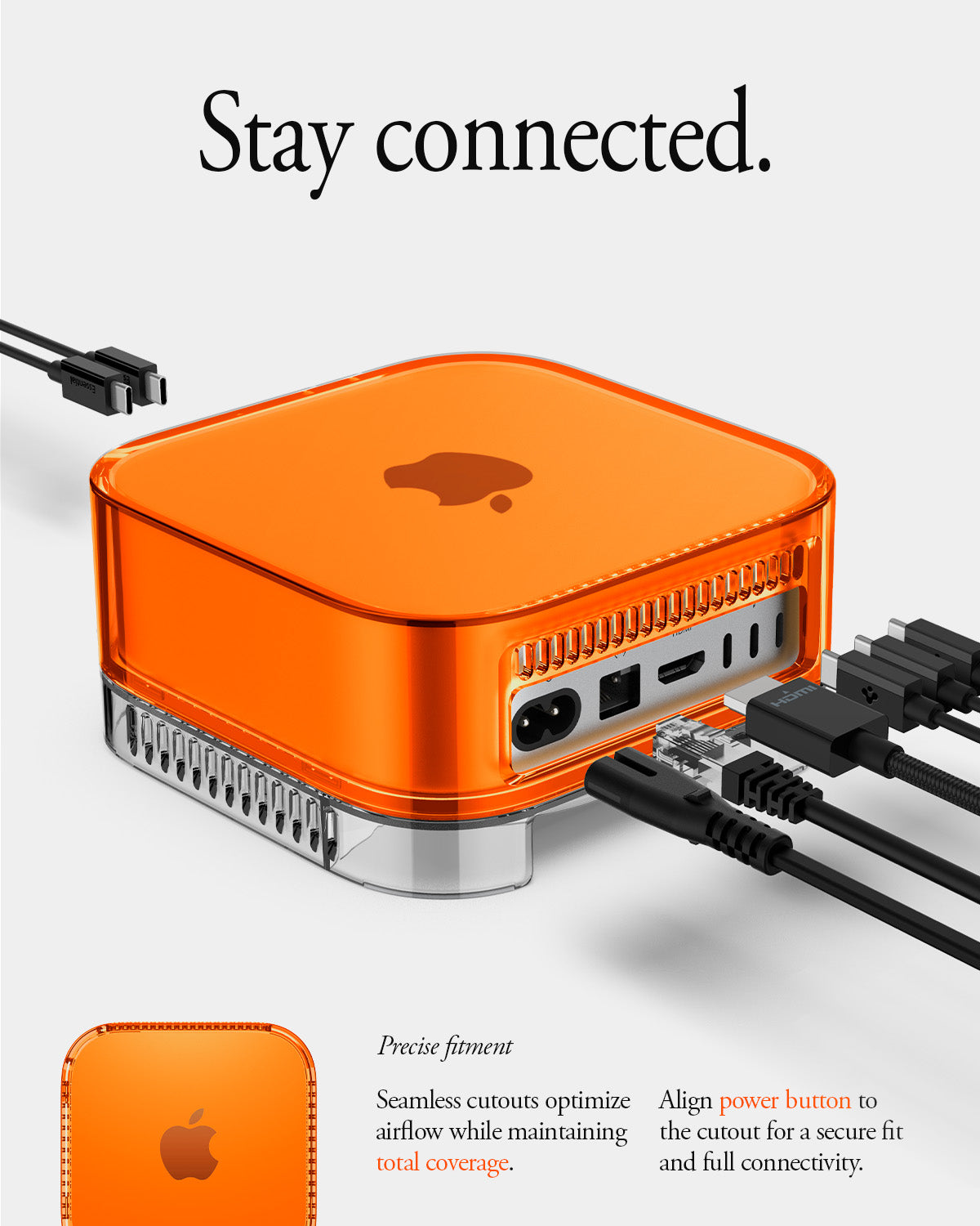 ACS09212 - Apple Mac Mini Stand Classic C1 in Tangerine