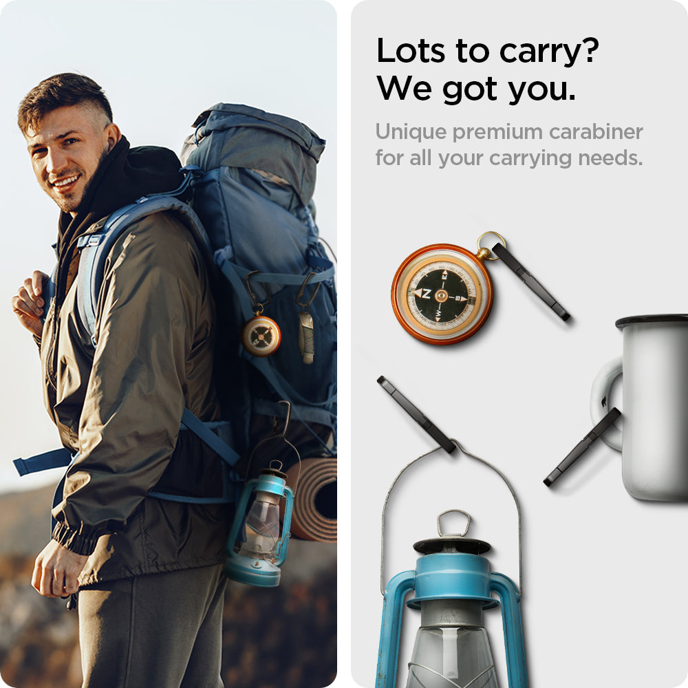 AHP02933 - Carabiner Rugged Type in black showing the unique premium carabiner for all your carrying needs