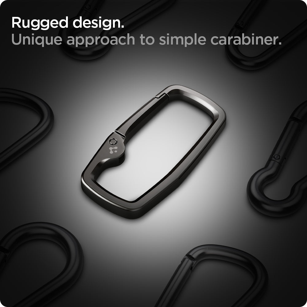 AHP02933 - Carabiner Rugged Type in black showing rugged design, unique approach to simple carabiner