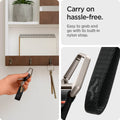 AHP05472 - Carabiner Black Strap + Key Ring showing the carry on hassle-free, easy to grab and go with tis built-in nylon strap