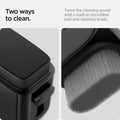 ACP05755 - CC90 Car Screen Cleaner in black showing two ways to clean. twice the cleaning power with a built in micro fiber pad and cleaning brush.