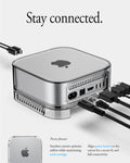 ACS09210 - Apple Mac Mini Stand | Ultra Hybrid in Crystal Clear showing stay connected