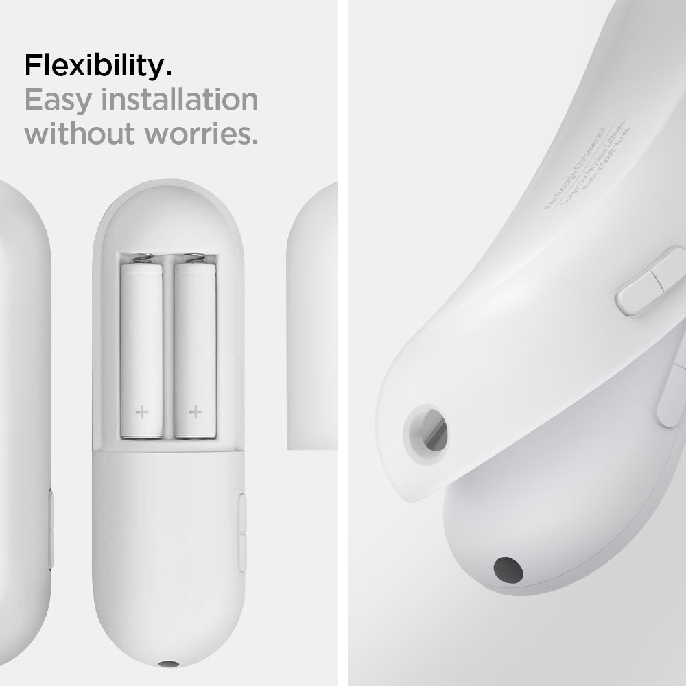 AMP02715 - Chromecast with Google TV Silicone Fit Voice Remote in white showing the flexibility. Easy installation without worries