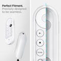 AMP02715 - Chromecast with Google TV Silicone Fit Voice Remote in white showing the perfect fitment. precisely designed to be seamless