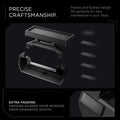 ACP08261 - Tesla Cybertruck Under Screen Organizer CO227 in Black showing the precise craftsmanship, precise and flushed design fits perfectly for zero interference in your tesla, extra padding that guards your interior from unwanted scuffs