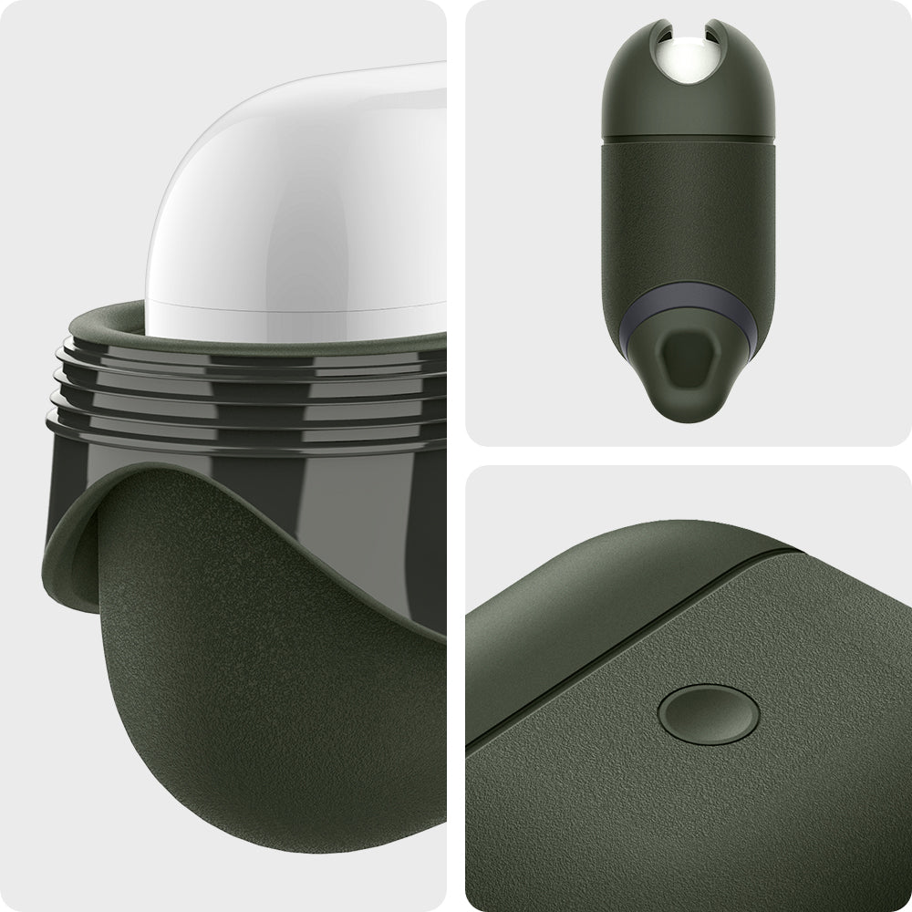 ASD01991 - Apple AirPods 3 Case Slim Armor IP in military green showing the different angles