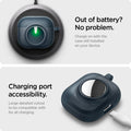 ACS04392 - Apple AirPods 3 Case Tag Armor Duo in metal slate showing how it charges on with the case still installed on your device. Charging port accessibility. Large detail cutout to be compatible for all charging
