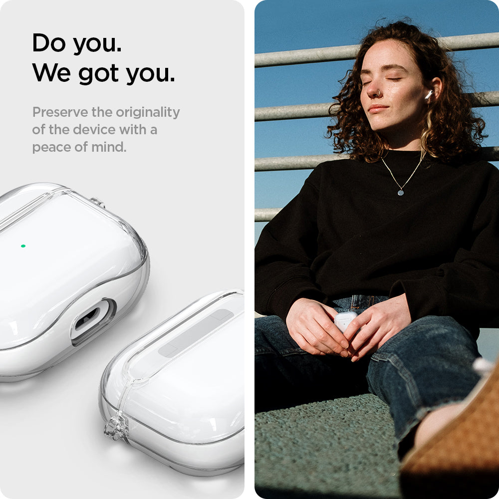 ASD01981 - Apple AirPods 3 Case Ultra Hybrid in crystal clear showing the preservation of the originality of the device with a peace of mind