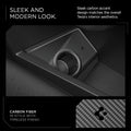 ACP09182 - Tesla cybertruck Charging Adapter Door Dock CO252 in Black sleek and modern look. sleek carbon accent design matches the overall tesla's interior aesthetics. Carbon fiber in style with timeless finish.
