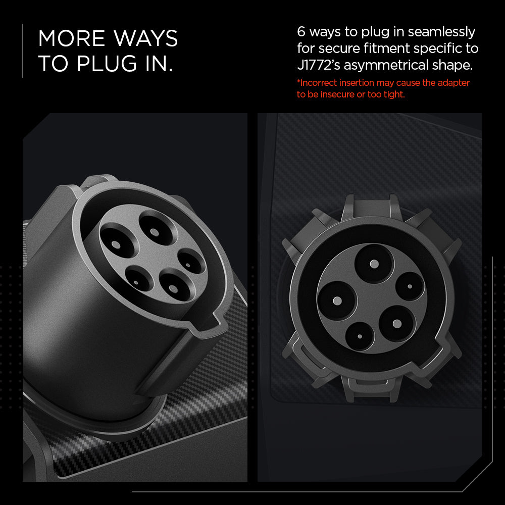 ACP09182 - Tesla cybertruck Charging Adapter Door Dock CO252 in Black more ways to plug in. 6 ways to plug in seamlessly for secure fitment specific to J1772's asymmetrical shape.
