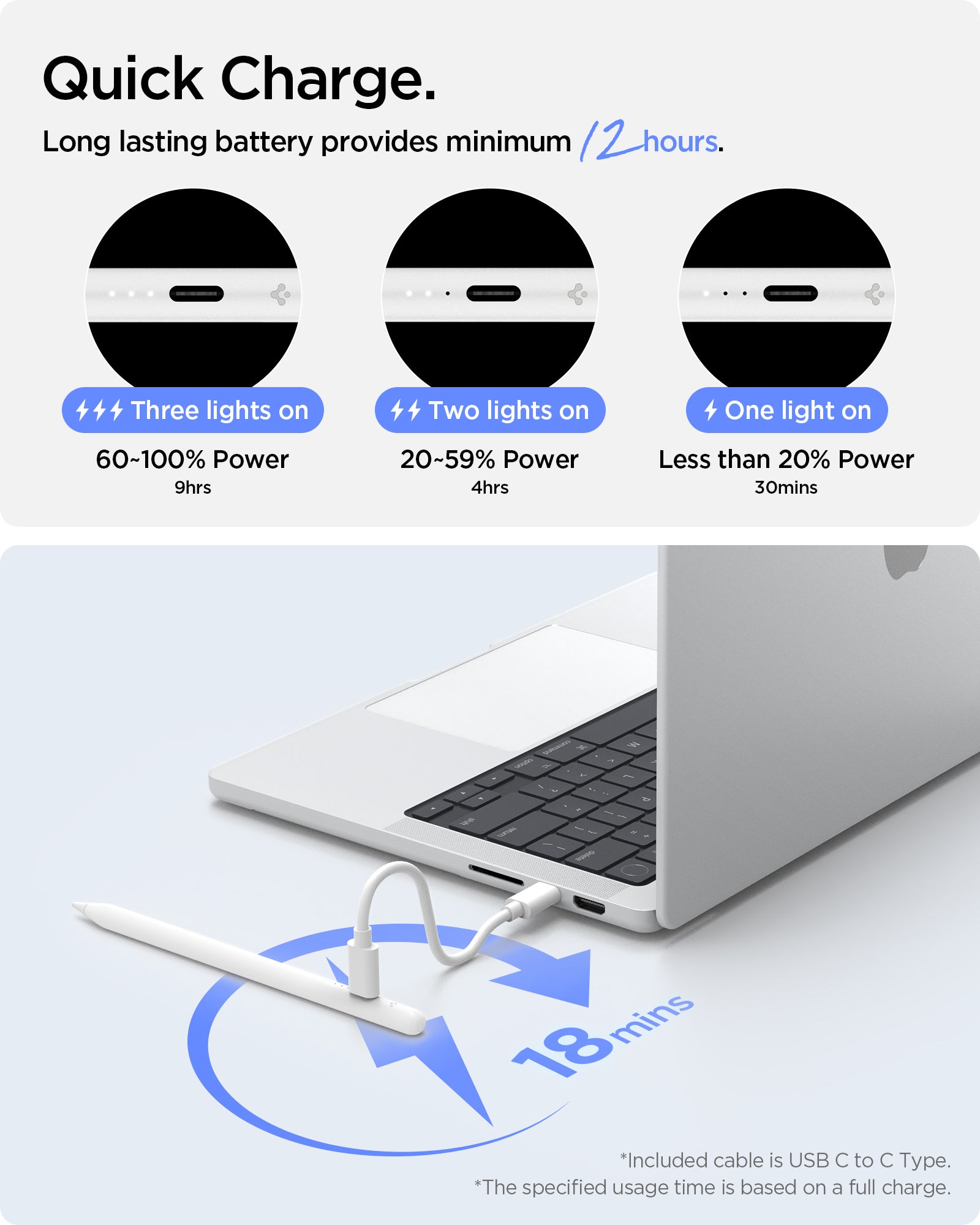 APP07858 - Apple Stylus Pen | DA12 White quick charge. long lasting battery provides minimum 12 hours