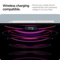 ACS05857 - Apple Pencil Holder DA201 in white showing the wireless charging compatible. Mount your Apple Pencil magnetically and wirelessly charge it on your iPad