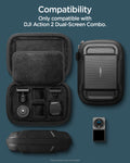 AFA04310 - DJI Action 2 Case Rugged Armor Pro Pouch in black showing the compatibility, only with DJI Action 2 Dual-Screen Combo