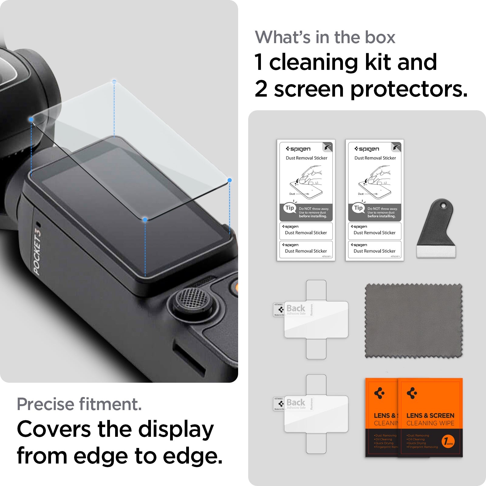 AGL07481 - DJI Osmo Pocket 3 Glas.tR SLIM in Clear showing what's in the box