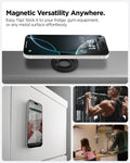 AMP11369 - O-Mag Slim Dual pop (MagFit) in light blue showing the Magnetic Versatility Anywhere. Easy Tap! Stick it to your fridge, gym equipment, or any metal surface effortlessly