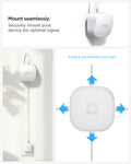 AMP09409 - Eero 6 Mount | ER110 in White showing the mount seamlessly. Securely mount your device for optimal signal. Install it any direction you want