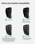 ACS11419 - Chevrolet & GMC Key Fob Cover | CK100 showing compatibility chart for 3, 4, 5, and 6 button key fob variants with supported vehicle models