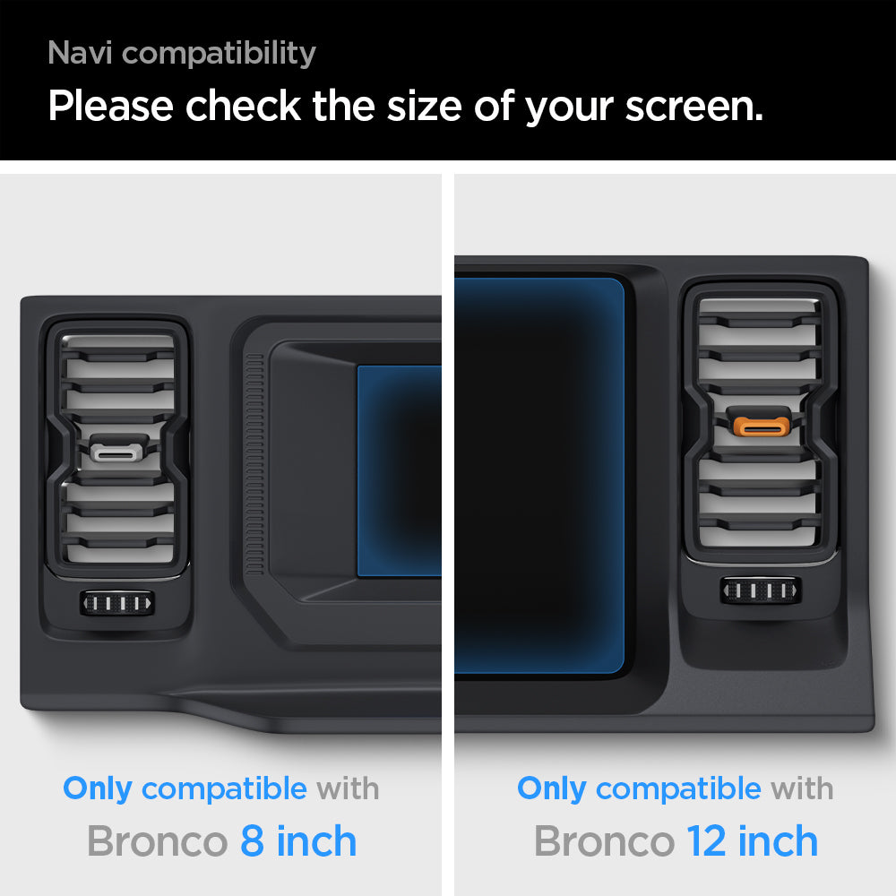 AGL04570 - Ford Bronco 12" Screen Protector GLAS.tR SLIM Anti-Glare showing compatibility. only for Bronco 8 inch and 12 inch