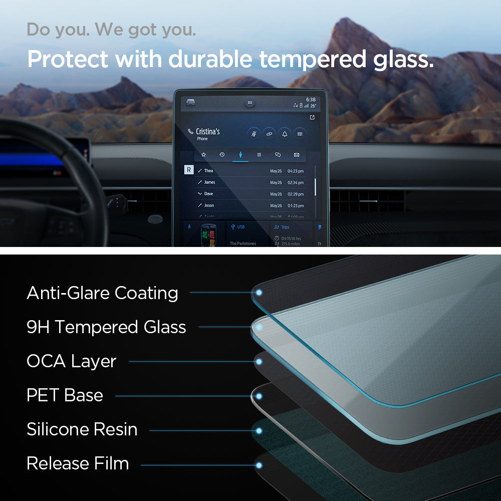 AGL04044 - Ford 150 15.5" Screen Protector GLAS.tR SLIM Anti-Glare showing do you. we got you. protect with durable tempered glass.