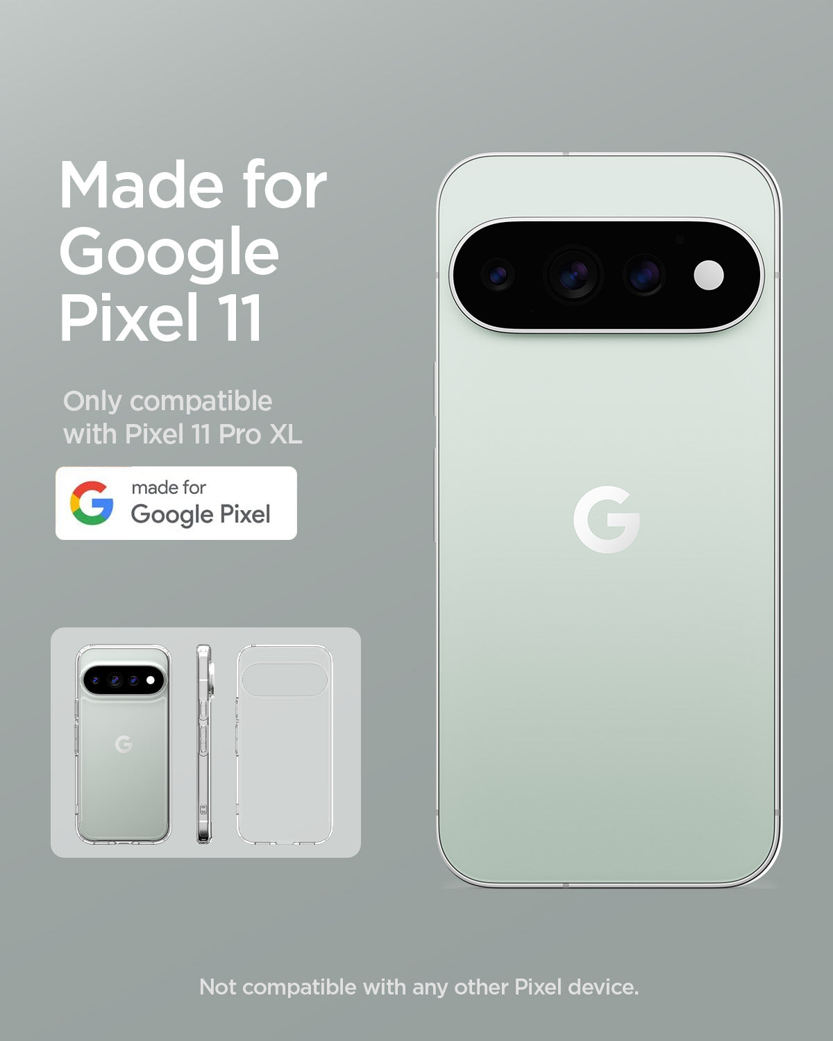ACS11450 - Pixel 11 Pro XL Ultra Hybrid Crystal Clear Made for Google Pixel certified clear case designed exclusively for Pixel 11 Pro XL with a precise fit and crystal clear finish.