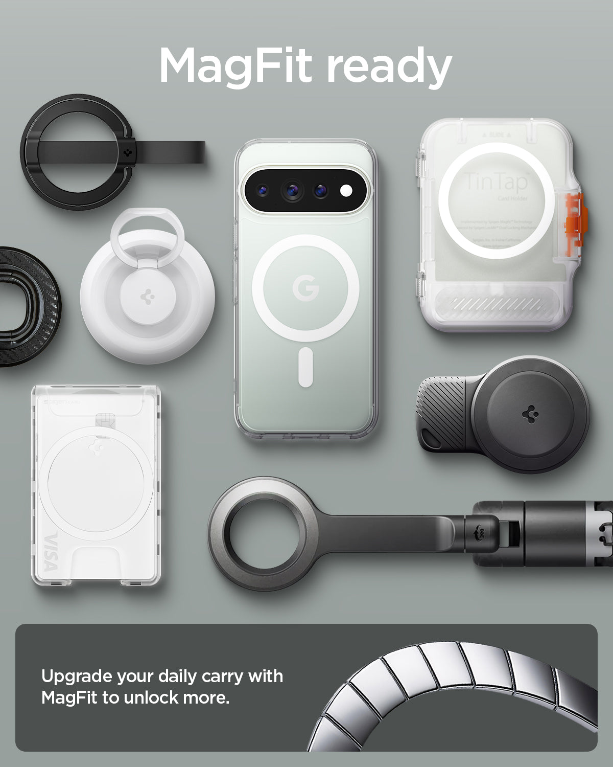 ACS11431 - Pixel 11 Pro  Ultra Hybrid (Mag Fit) Clear White compatible with MagFit accessories for secure magnetic attachment and expanded everyday convenience.