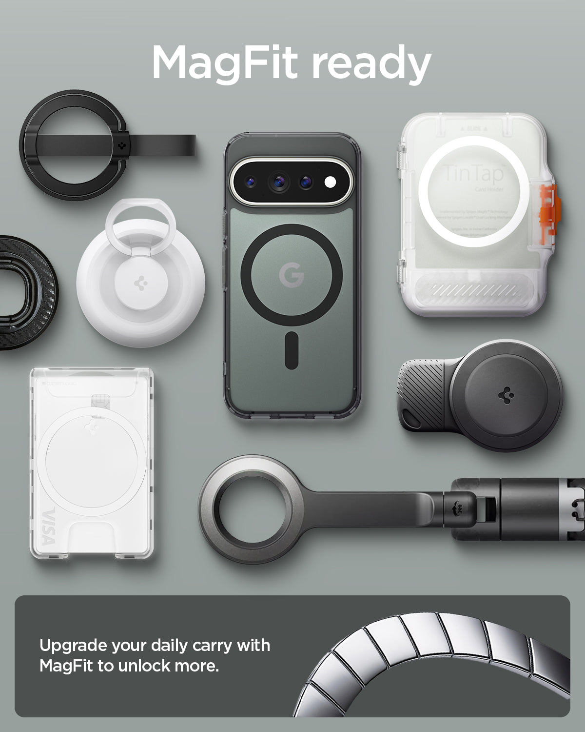 ACS11432 - Pixel 11 Pro  Ultra Hybrid (Mag Fit) Frost Black compatible with MagFit accessories for secure magnetic attachment and expanded everyday convenience.
