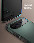 ACS11854 - Pixel 11 Tough Armor (Mag Fit) Abyss Green close up highlighting the raised edges around the display and camera.