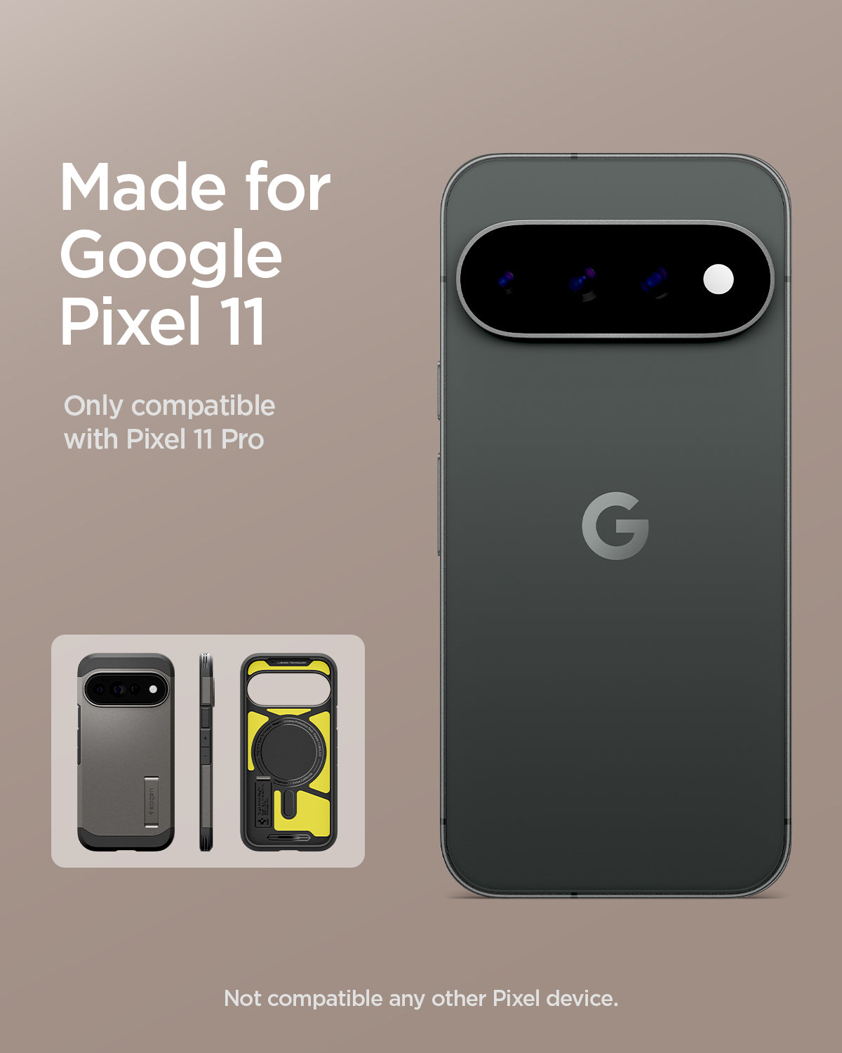 ACS11860 - Pixel 11 Pro  Tough Armor (Mag Fit) Gunmetal made for Google Pixel certified case