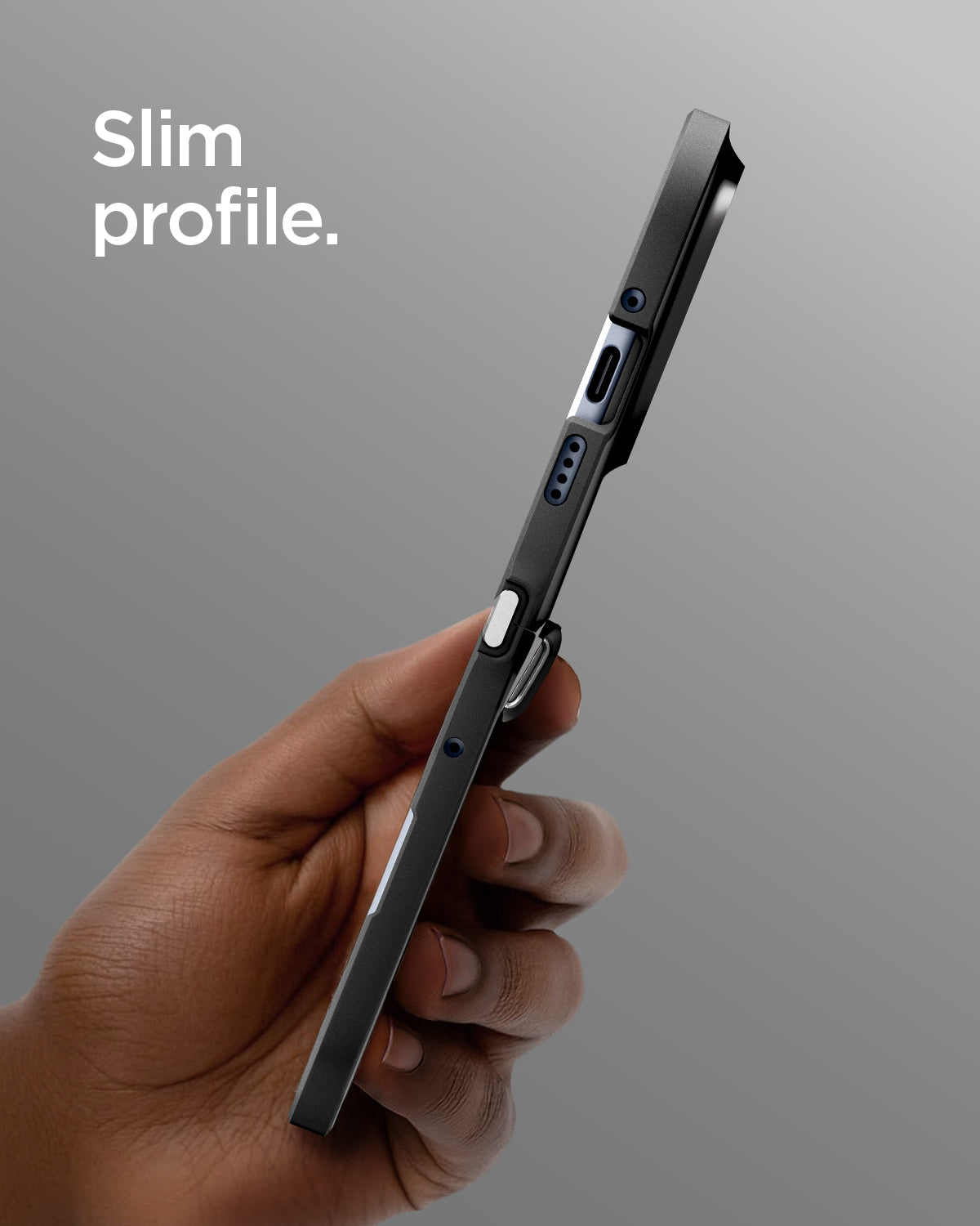 ACS11458 - Pixel 11 Pro Fold Slim Armor Pro (Mag Fit) Black slim profile maintains a sleek feel while providing durable hinge protection.