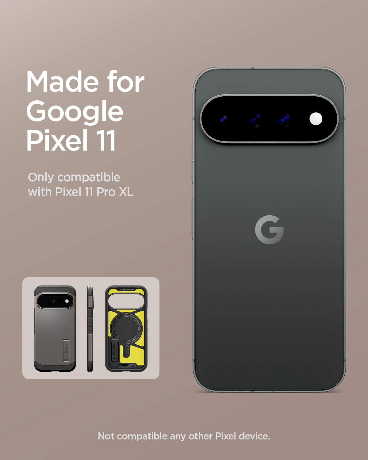 ACS11865 - Pixel 11 Pro XL Tough Armor (Mag Fit) Gunmetal made for Google Pixel certified case