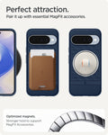 ACS09710 - Pixel 10 Pixel 10 Pro in midnight blue showing the perfect attraction. Pair it up with essential MagFit accessories. Optimized magnets. Stronger hold to support MagFit accessories.