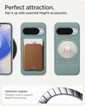 ACS09709 - Pixel 10 Pixel 10 Pro in sage green showing the perfect attraction. Pair it up with essential MagFit accessories. Optimized magnets. Stronger hold to support MagFit accessories.